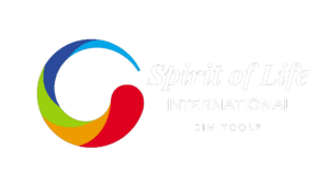 A black background with the words spirit of color international written in white.